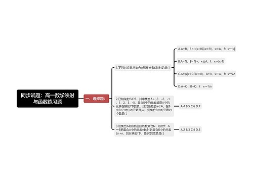 同步试题：高一数学映射与函数练习题