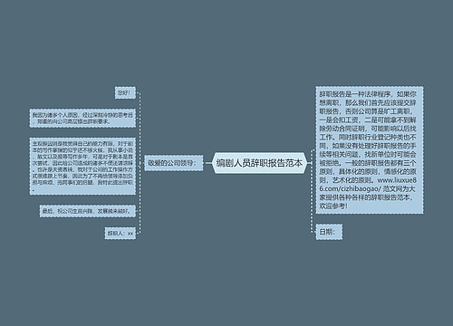 编剧人员辞职报告范本