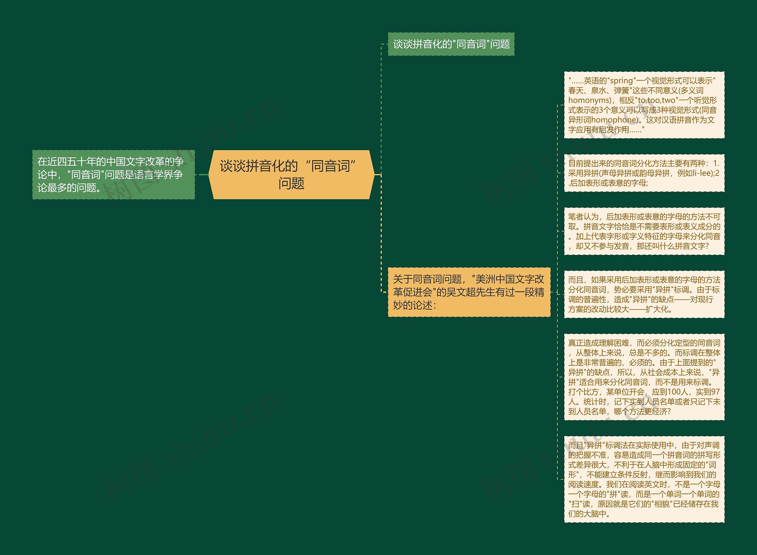 谈谈拼音化的“同音词”问题思维导图