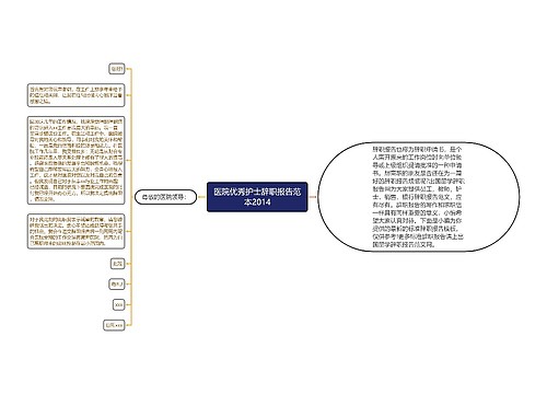 医院优秀护士辞职报告范本2014