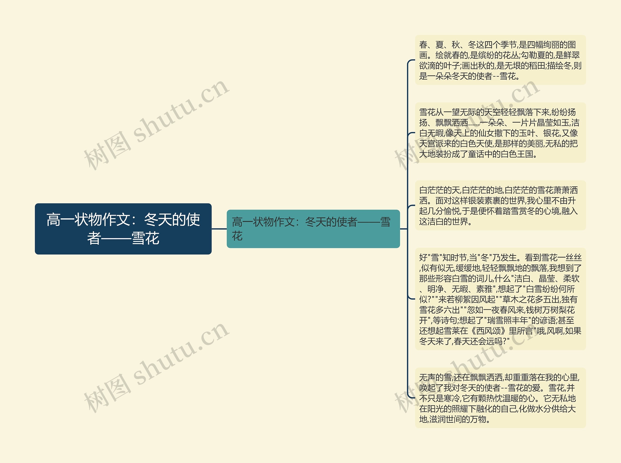 高一状物作文：冬天的使者——雪花思维导图