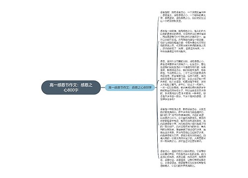 高一感恩节作文：感恩之心800字