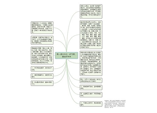 高一语文作文：好习惯，奠定好未来