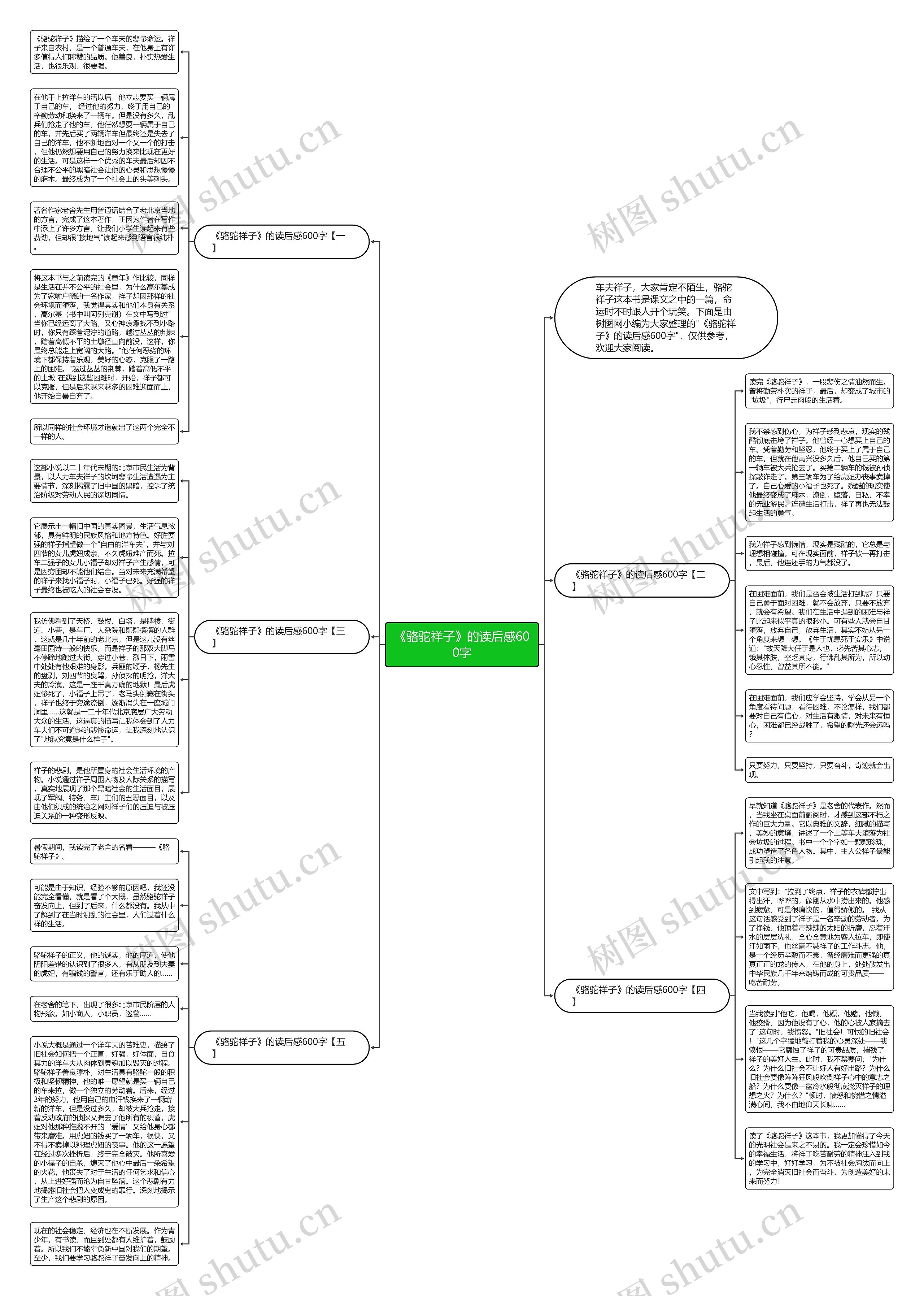 《骆驼祥子》的读后感600字思维导图