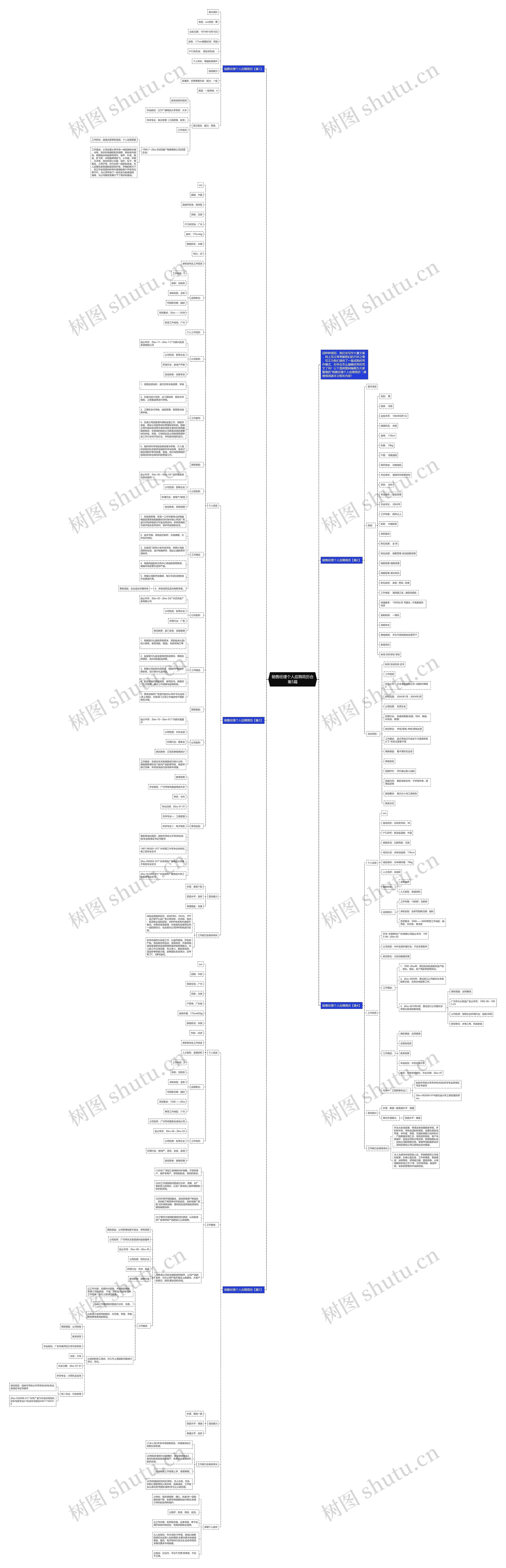 销售经理个人应聘简历合集5篇思维导图