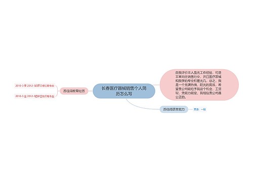 长春医疗器械销售个人简历怎么写