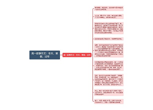 高一叙事作文：冬天，寒假，过年