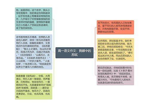 高一语文作文：我眼中的苏轼