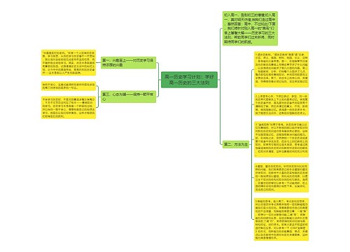 高一历史学习计划：学好高一历史的三大法则