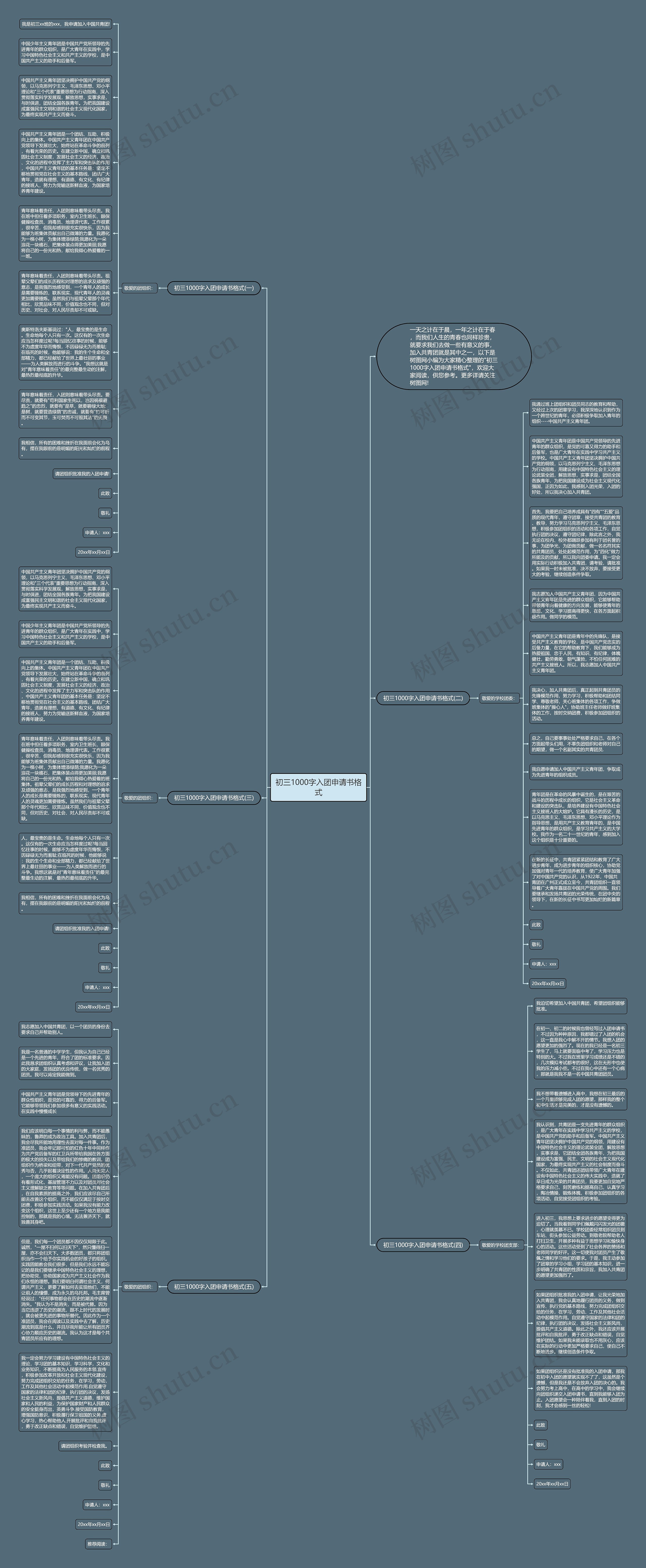 初三1000字入团申请书格式思维导图