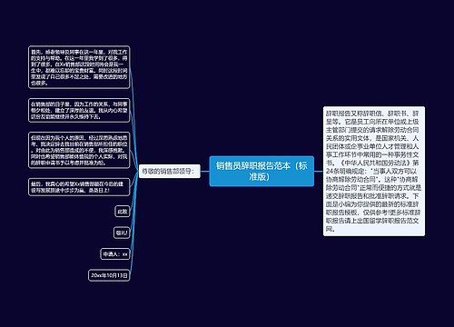 销售员辞职报告范本（标准版）