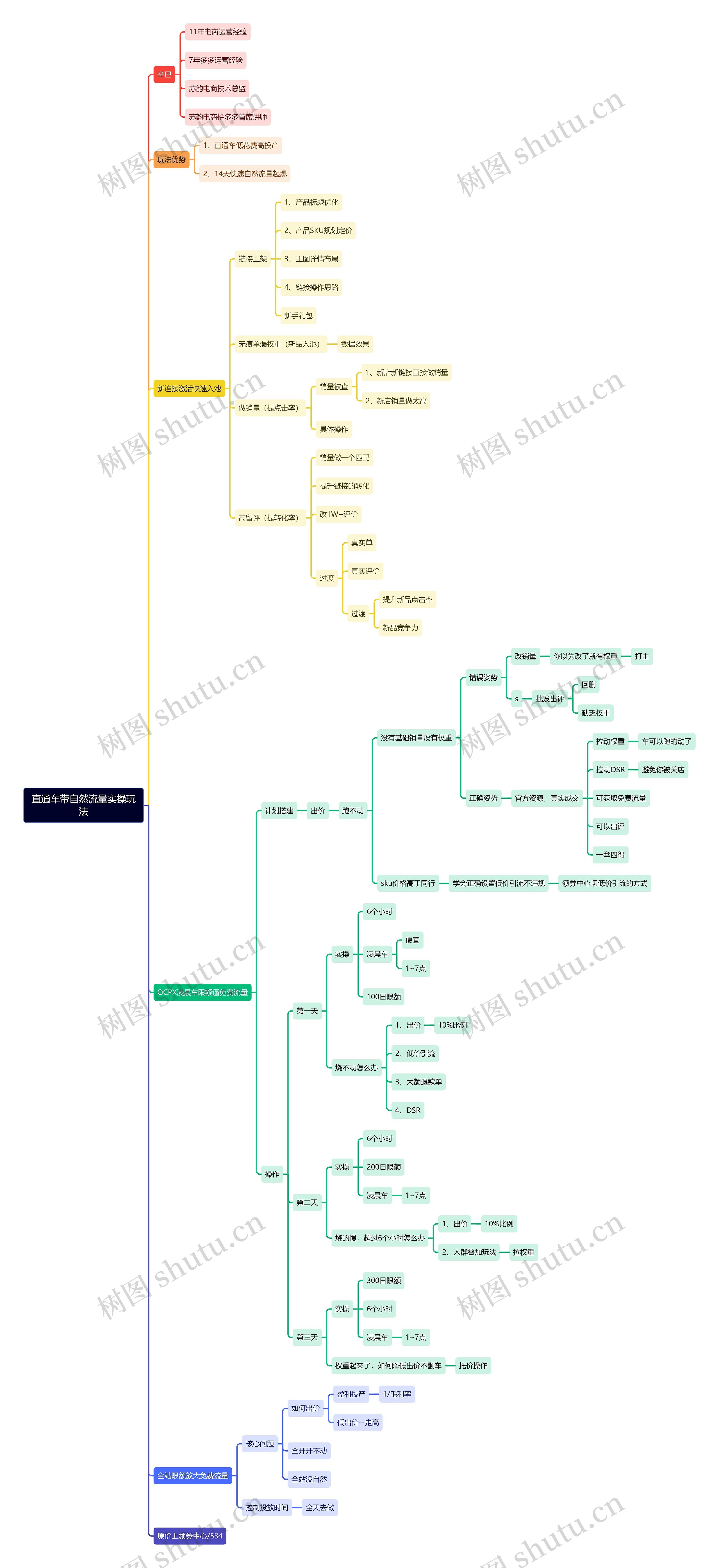 直通车带自然流量实操玩法思维导图