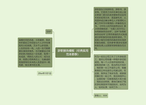 辞职报告模板（经典实用范本推荐）