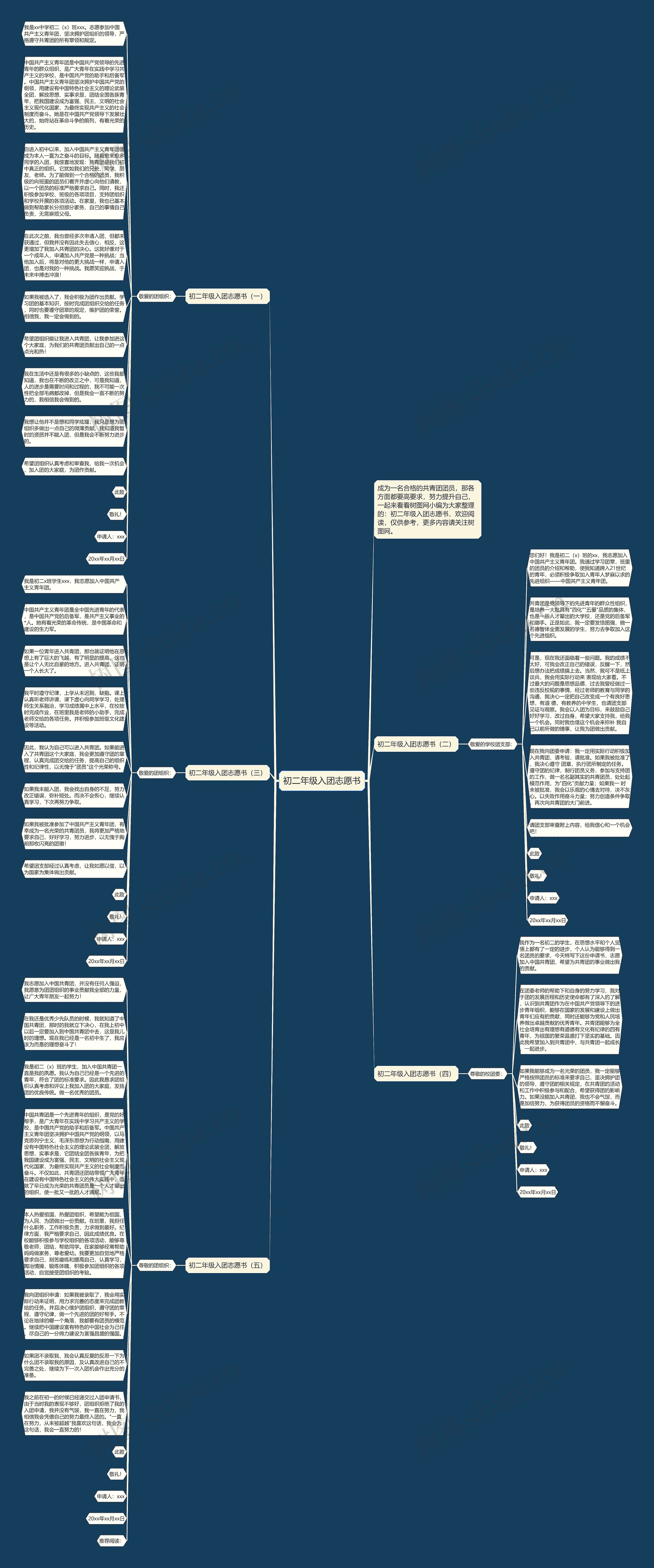 初二年级入团志愿书思维导图