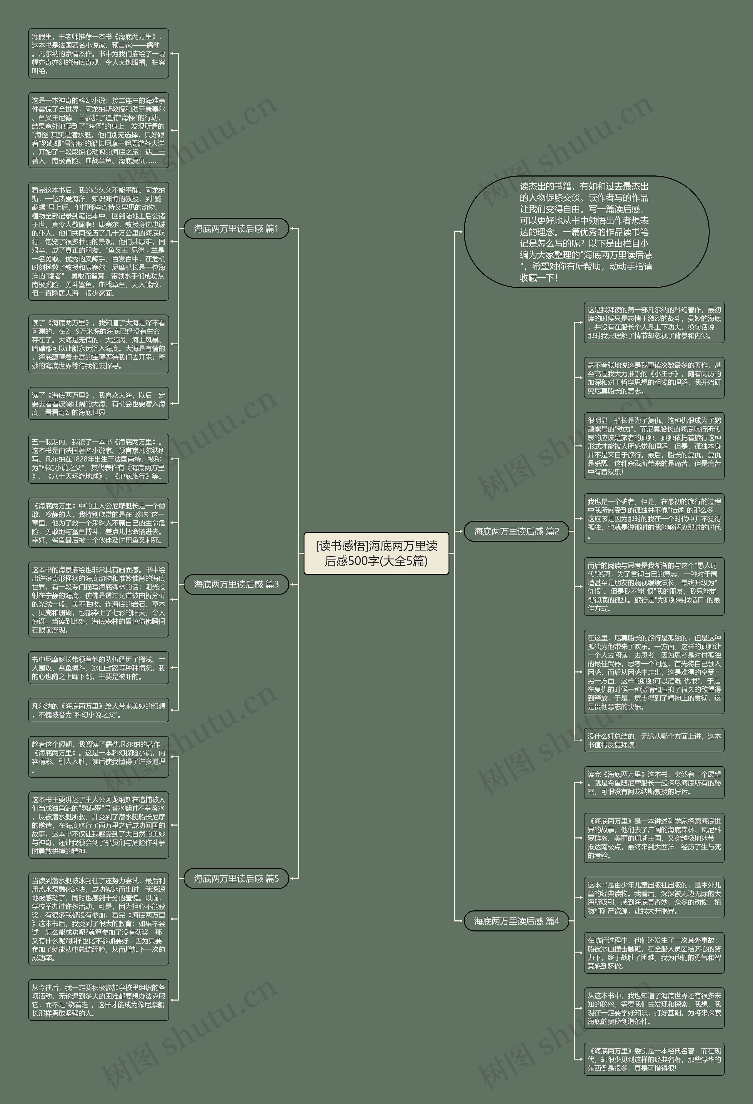 [读书感悟]海底两万里读后感500字(大全5篇)思维导图