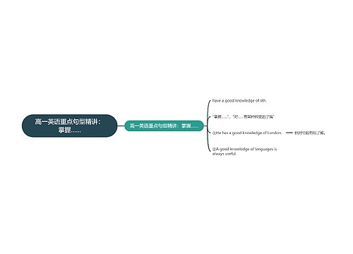 高一英语重点句型精讲：掌握……