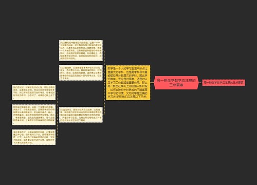 高一新生学数学应注意的三点要素