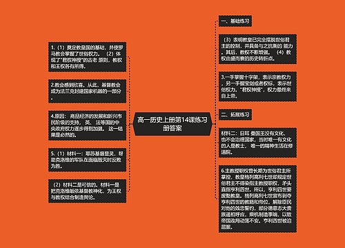 高一历史上册第14课练习册答案