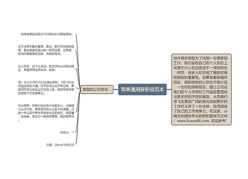 简单通用辞职信范本