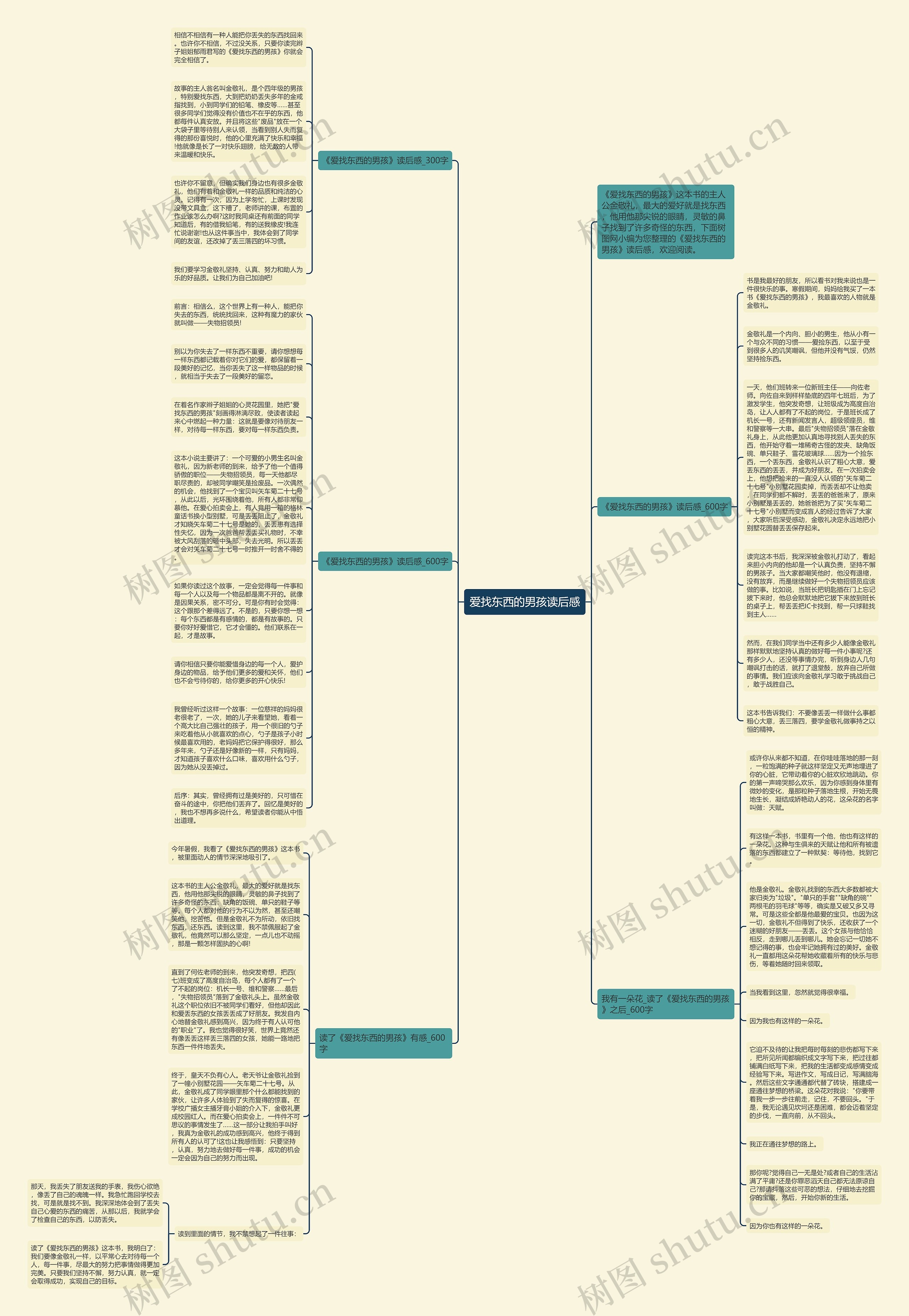爱找东西的男孩读后感思维导图