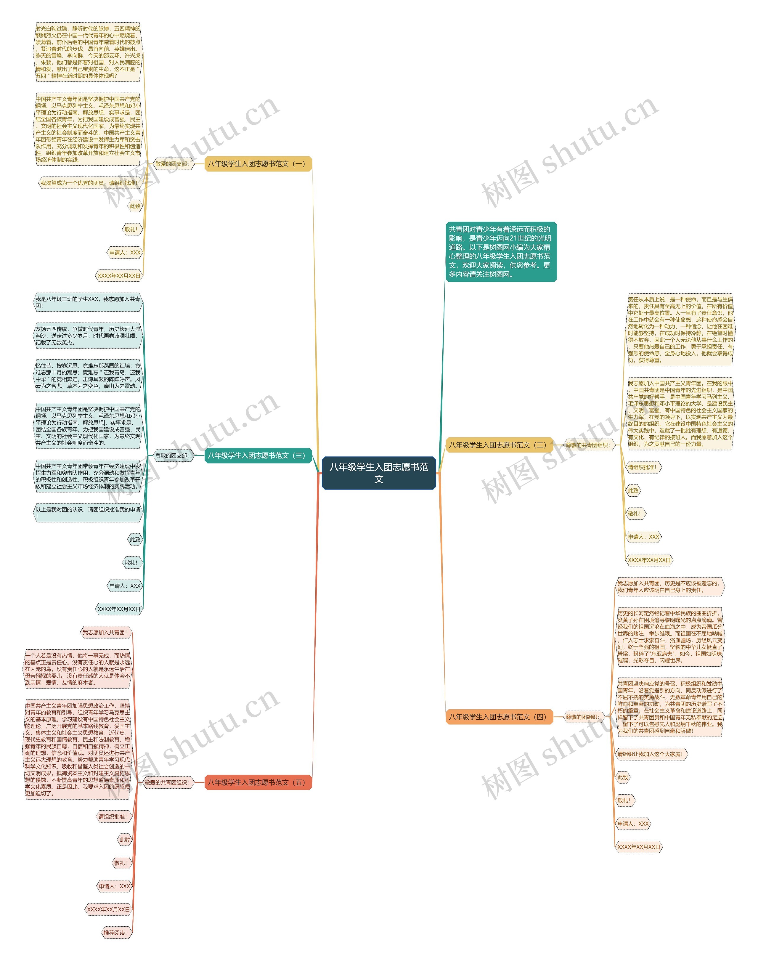 八年级学生入团志愿书范文思维导图
