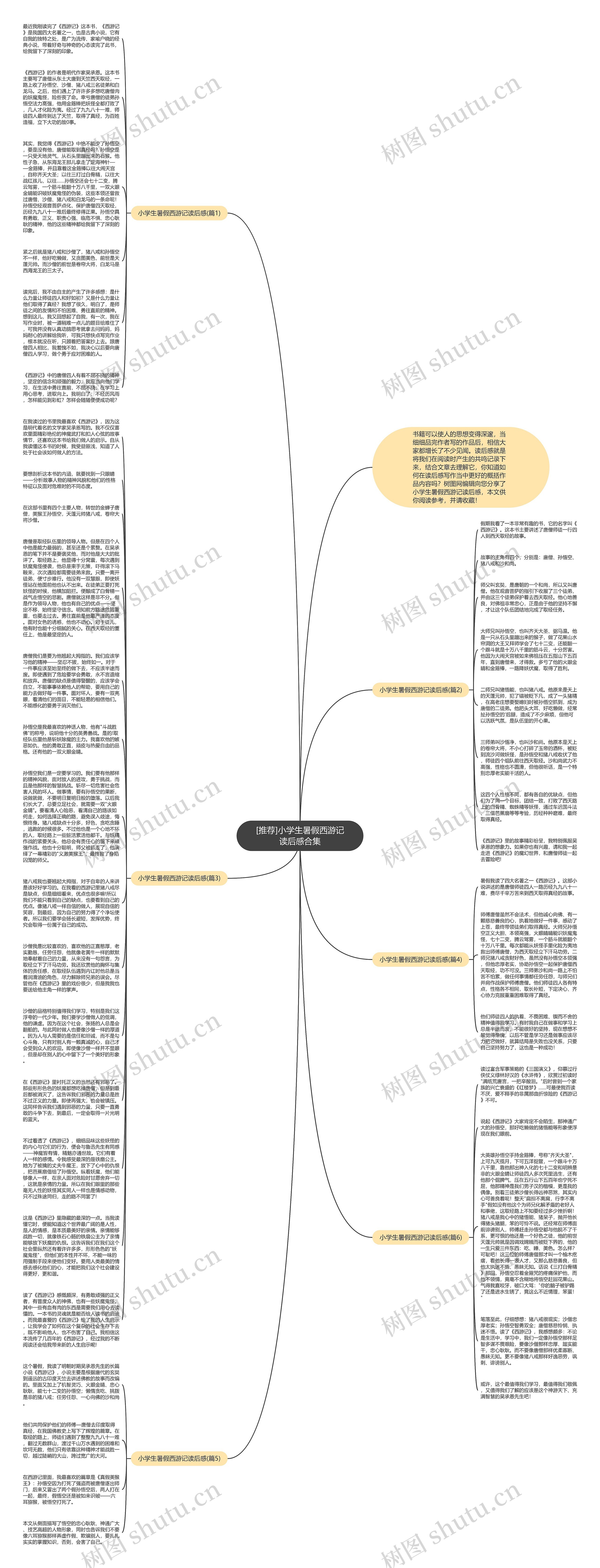 [推荐]小学生暑假西游记读后感合集思维导图