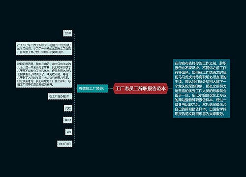 工厂老员工辞职报告范本