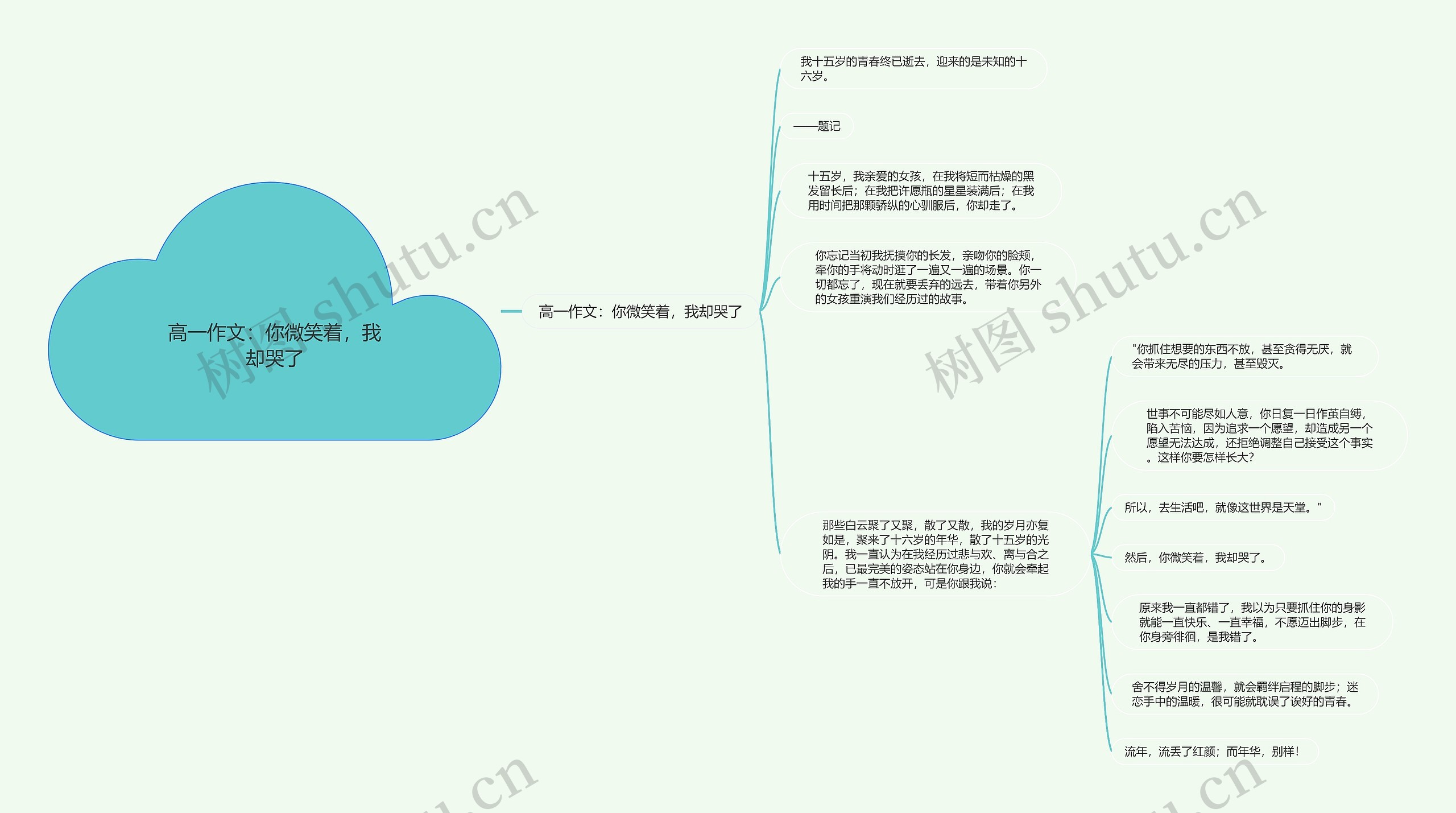 高一作文：你微笑着，我却哭了