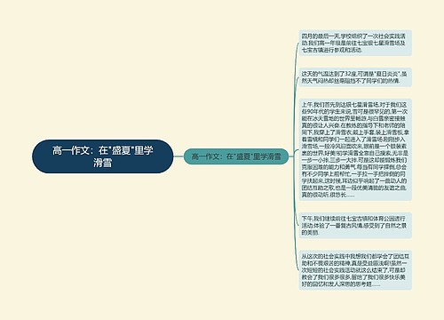 高一作文：在"盛夏"里学滑雪