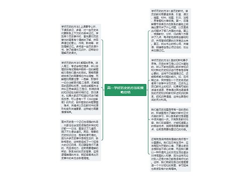 高一学好历史的方法和策略总结