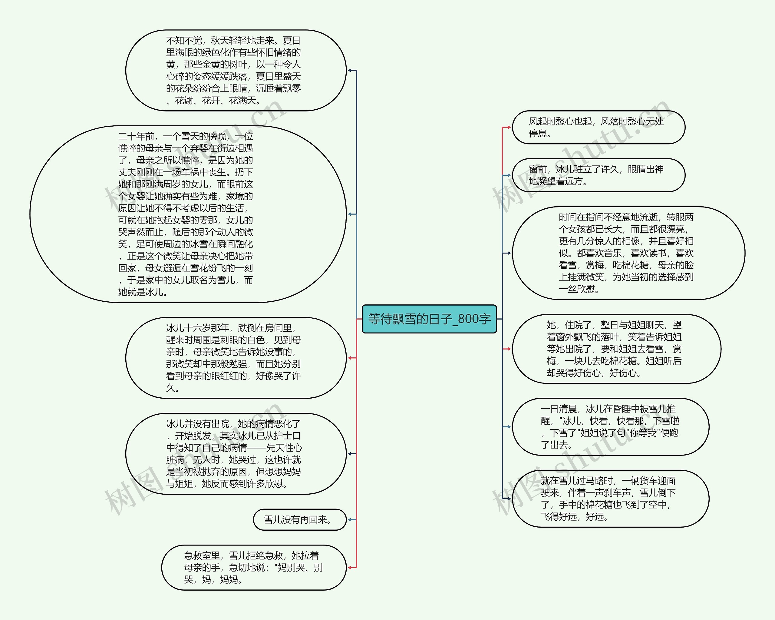 等待飘雪的日子_800字思维导图