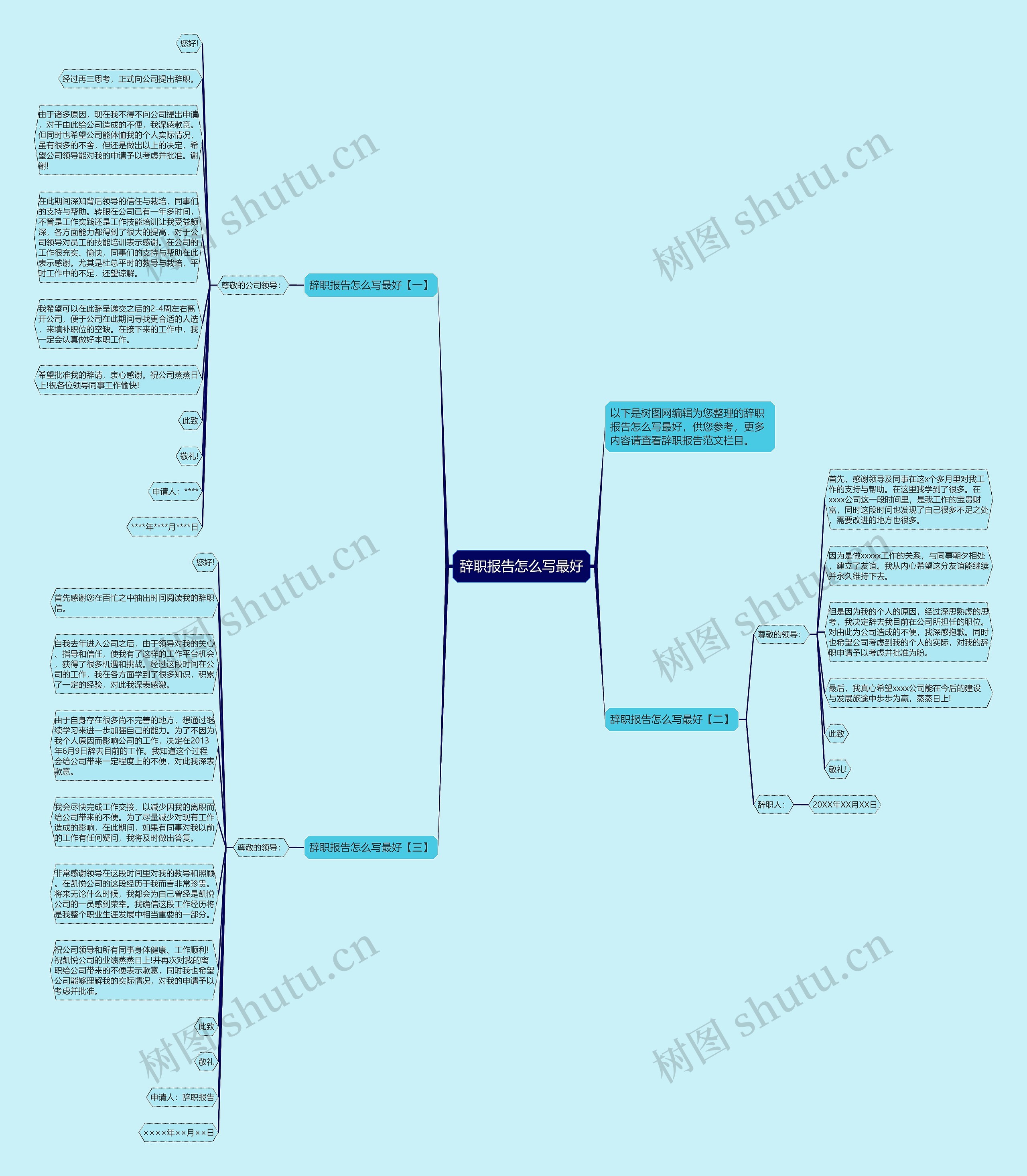 辞职报告怎么写最好思维导图