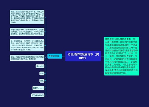 销售员辞职报告范本（实用版）