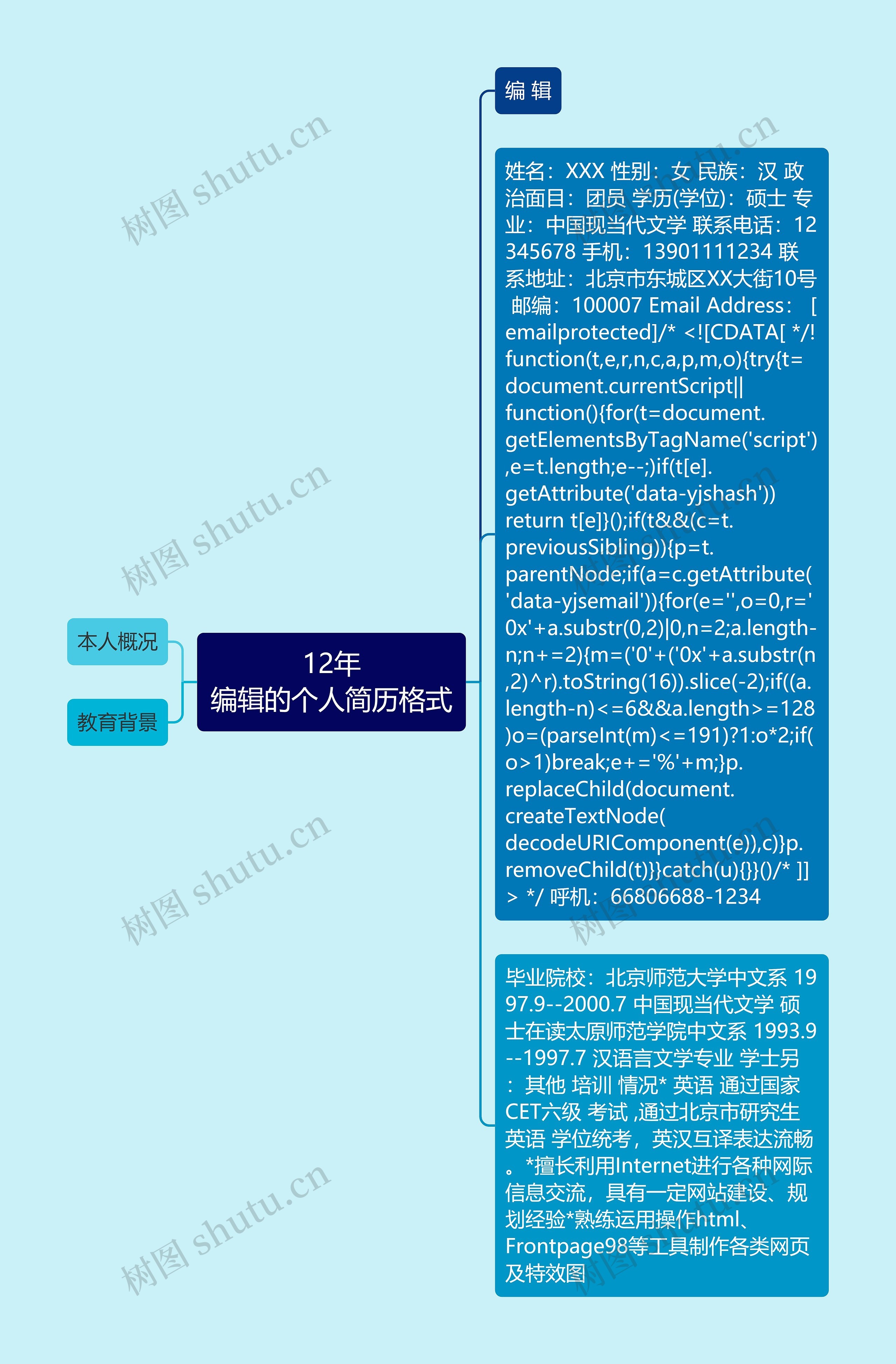 12年
编辑的个人简历格式思维导图