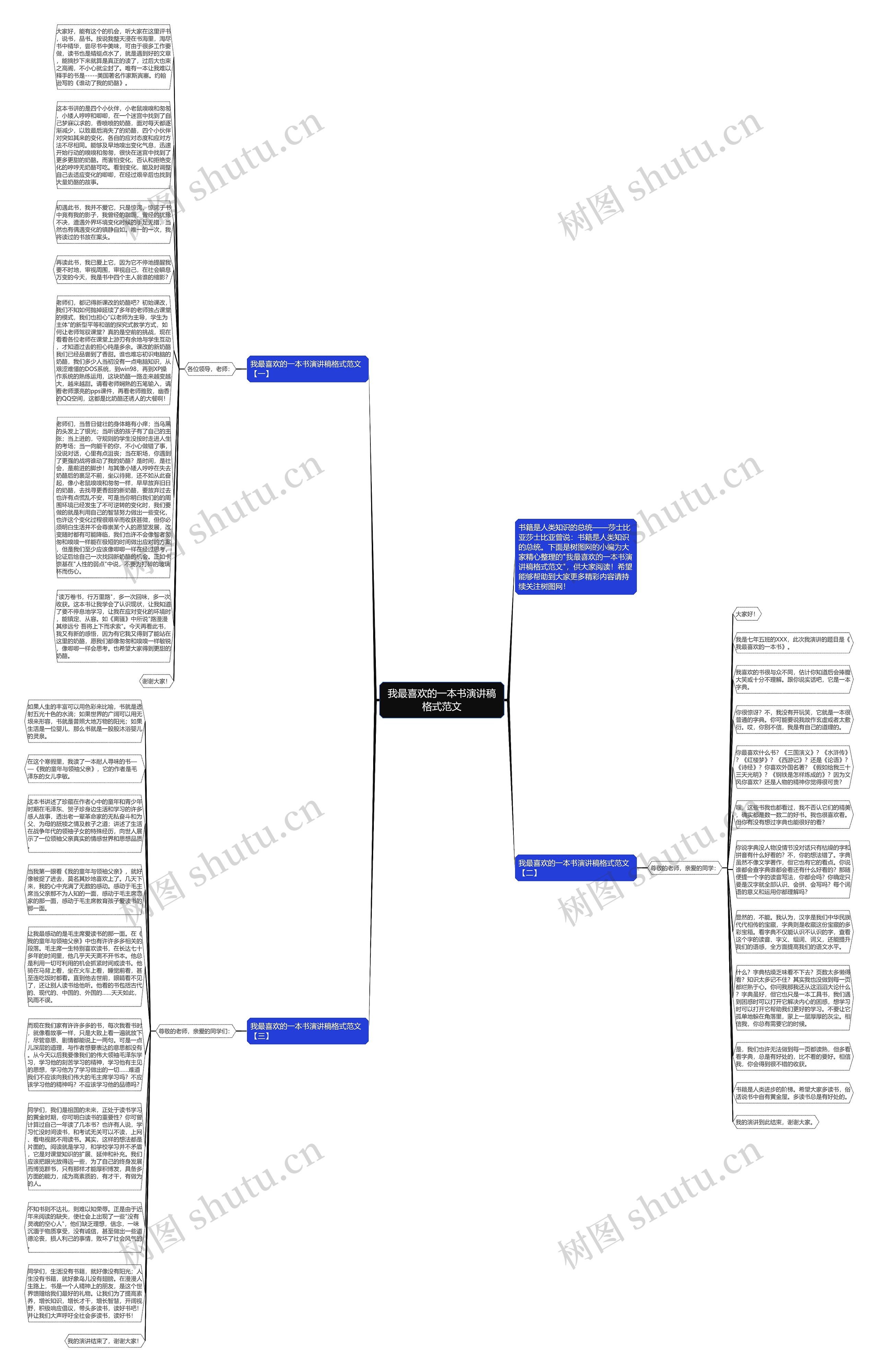 我最喜欢的一本书演讲稿格式范文思维导图
