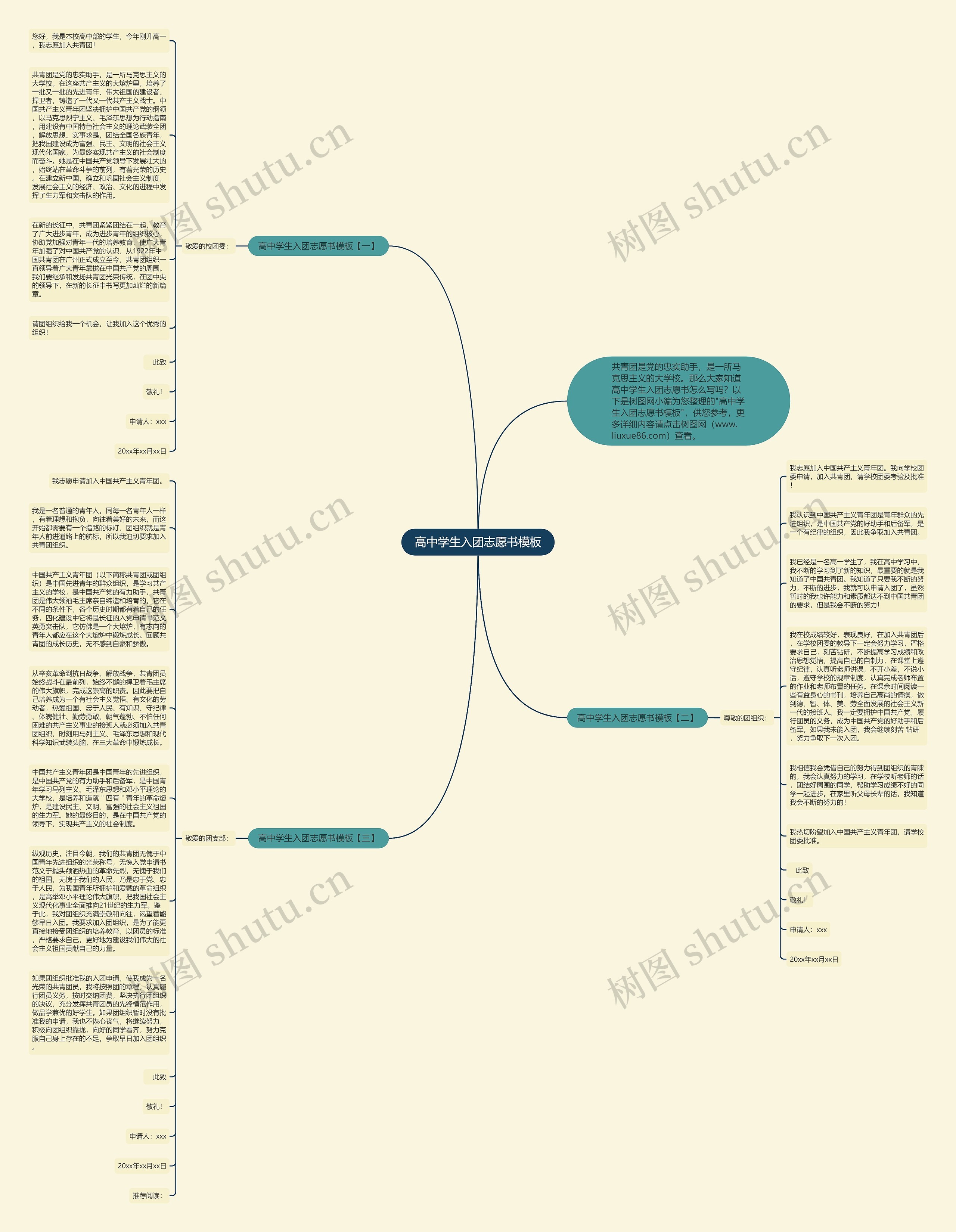 高中学生入团志愿书模板