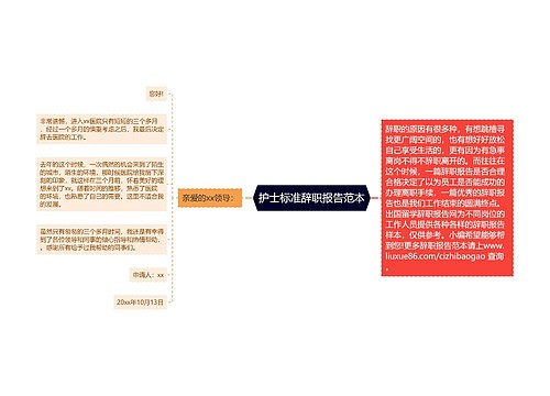 护士标准辞职报告范本