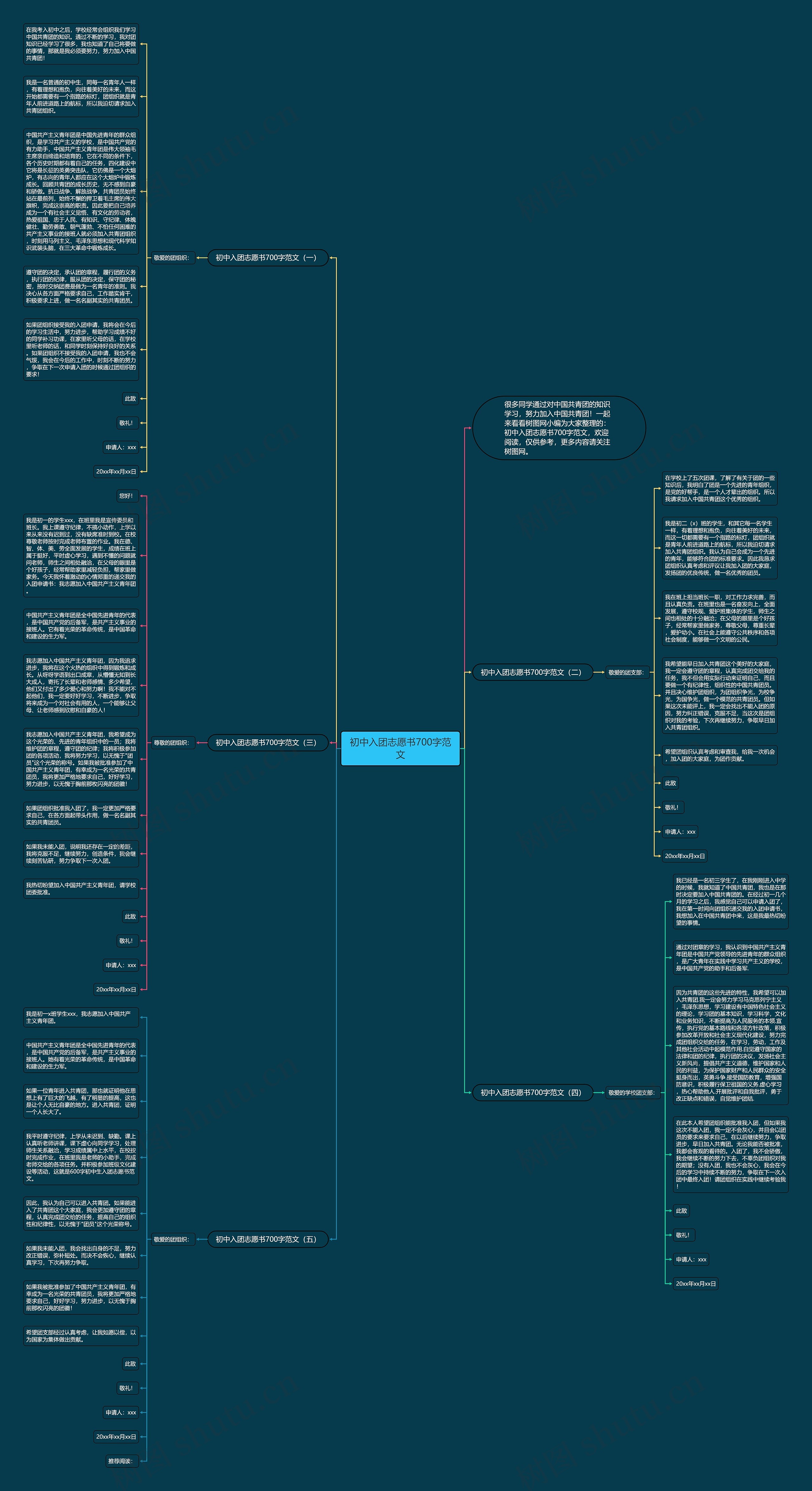 初中入团志愿书700字范文思维导图