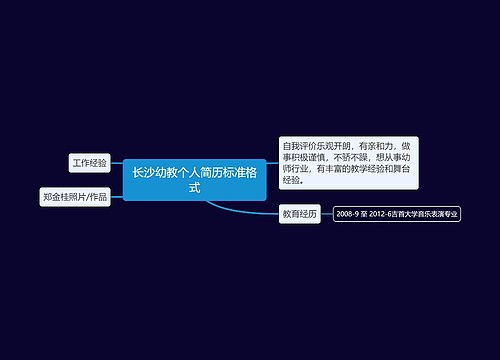 长沙幼教个人简历标准格式