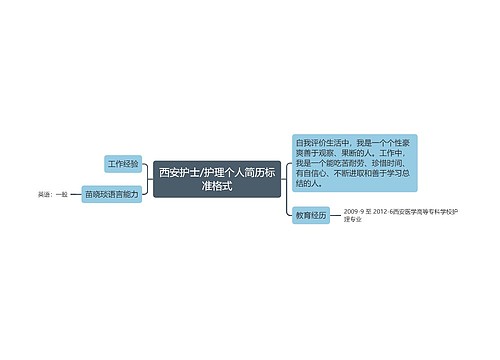 西安护士/护理个人简历标准格式