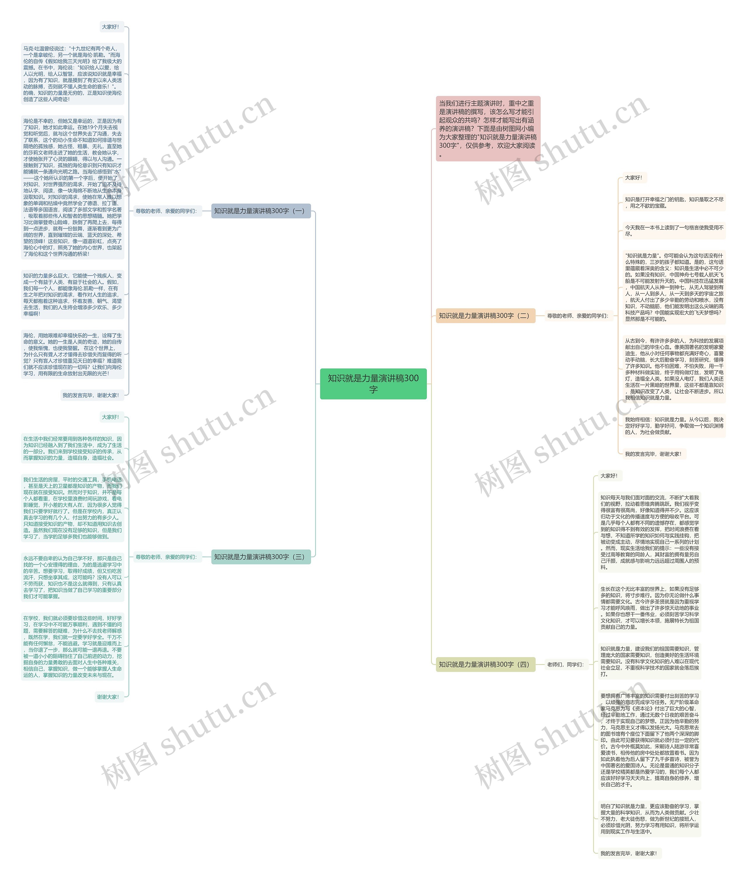 知识就是力量演讲稿300字思维导图