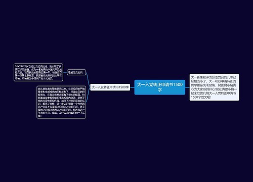 大一入党转正申请书1500字