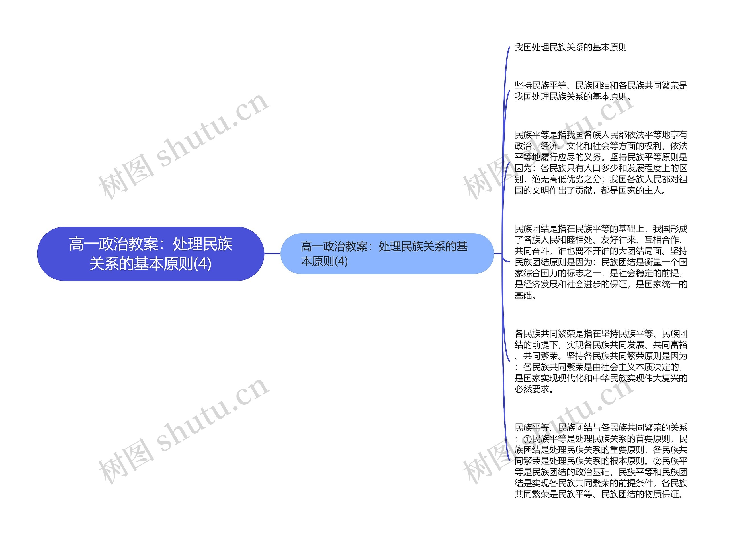 高一政治教案：处理民族关系的基本原则(4)思维导图