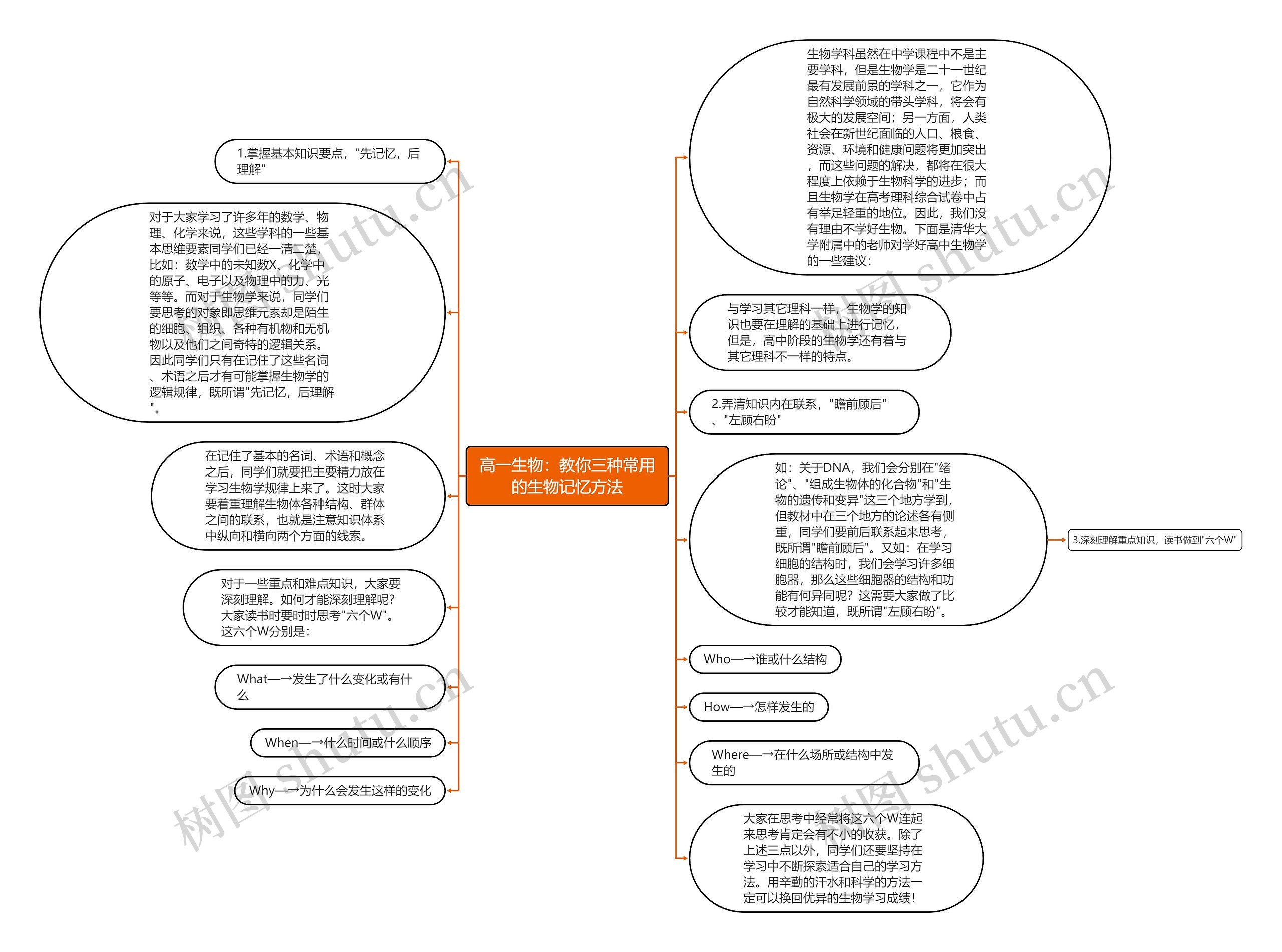 高一生物：教你三种常用的生物记忆方法思维导图