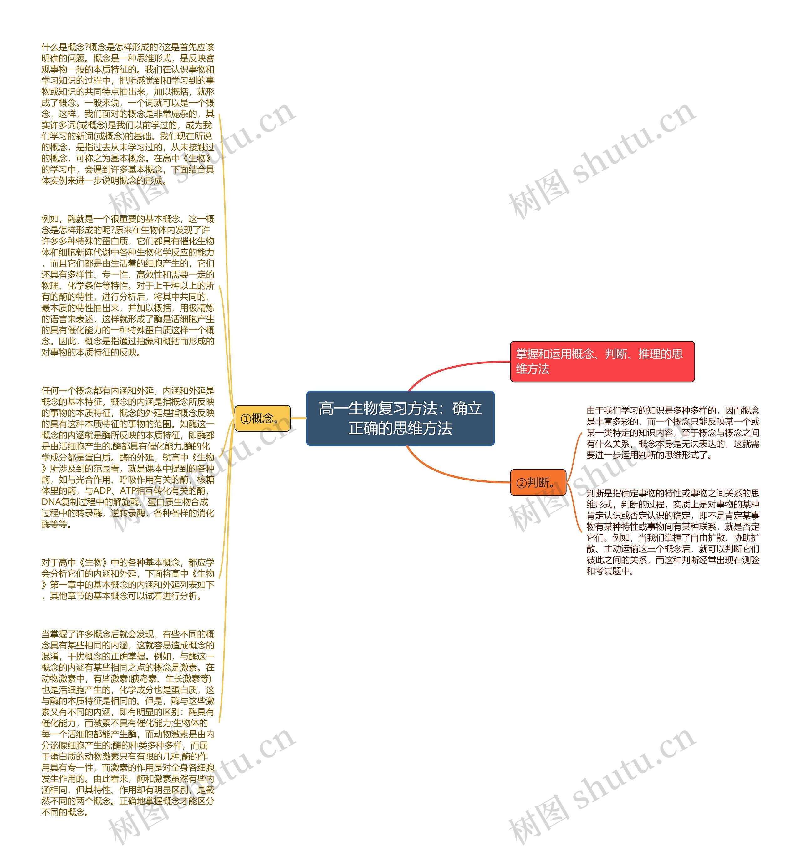 高一生物复习方法：确立正确的思维方法思维导图