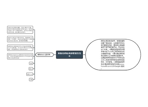 新版幼师标准辞职报告范本