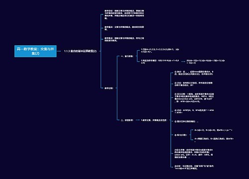 高一数学教案：交集与并集(2)思维导图