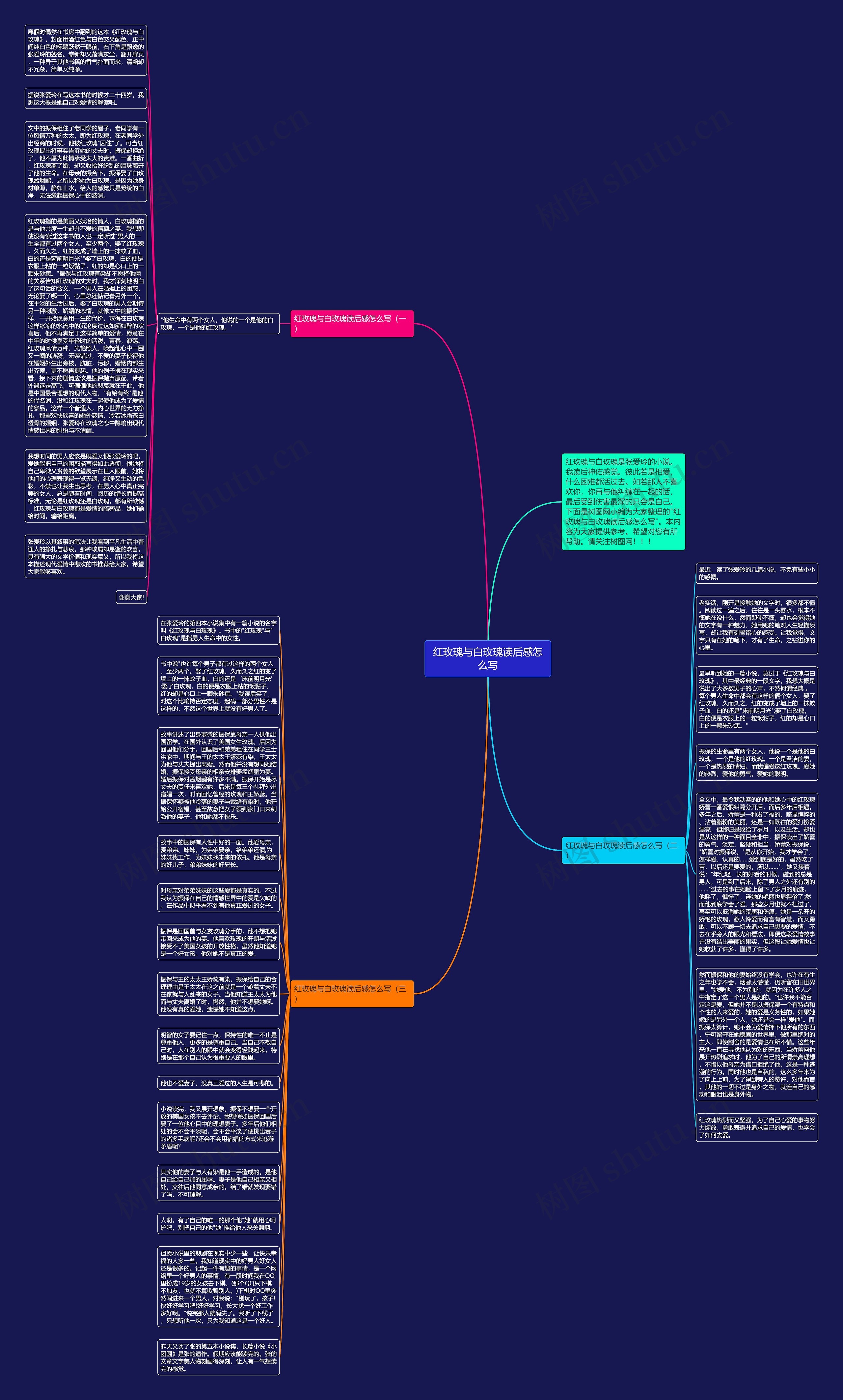 红玫瑰与白玫瑰读后感怎么写思维导图