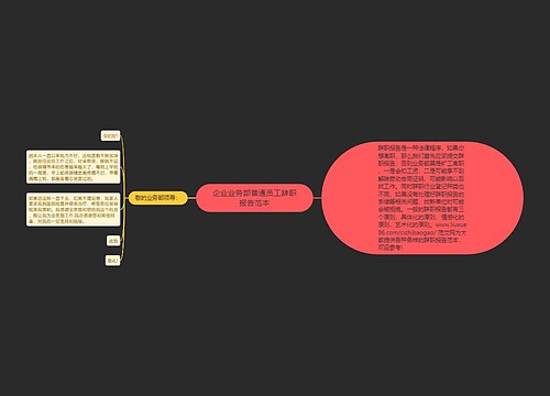 企业业务部普通员工辞职报告范本