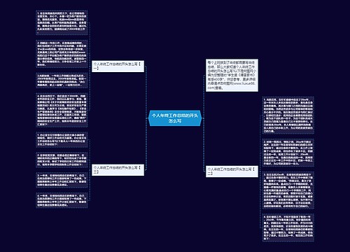 个人年终工作总结的开头怎么写